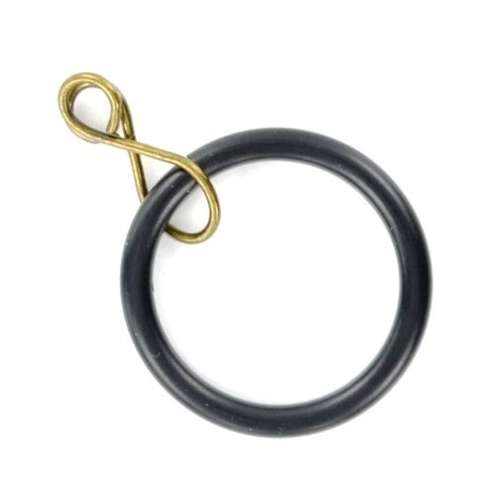Merriway BH05386 (24 Pcs) Curtain Drapery Pole Rod Ring Loose Eye Black Metal Inner Dimension 35mm - Pack of 24 Pieces