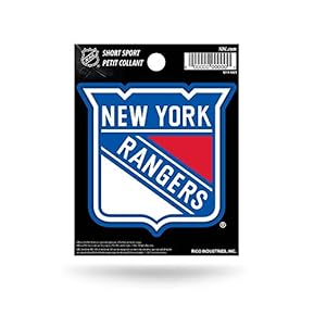 Rico Industries NHL Hockey New York Rangers Short Sport Decal 3.75' x 4.75' Die Cut Team Logo Short Sport Decal