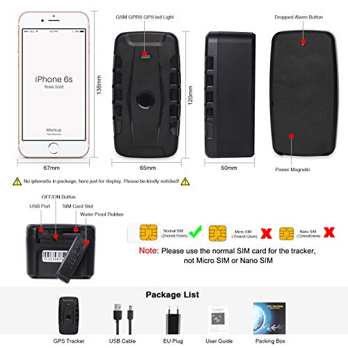 GOLOPHY Car Tracker Device-Lifetime Free Tracking Real Time 3G GPS Tracker Car Tracking Device Hidden Outdoor Strong Magnet Gear Waterproof Locator for Fleet Vehicle Motorcycle Truck Magnets 20000mAh - Thumbnail 6