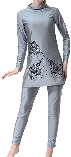 Burkini 3-teilig Plus Size - Muslimische Badebekleidung Mit Langarm Und Hijab