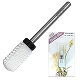 Pana (Grit: XC - EXTRA COARSE) Professional USA Ceramic White Smooth Top LARGE Barrel Bit Nail Drill 3/32