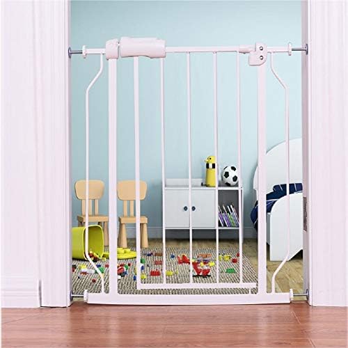 ALLAIBB Narrow Walk Through Baby Gate Auto Close Tension White Metal Child Pet Safety Gates with