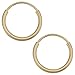14k Yellow Gold 1mm Thick 10mm Round Tube Endless Hoop Earrings - Very Small Hoops
