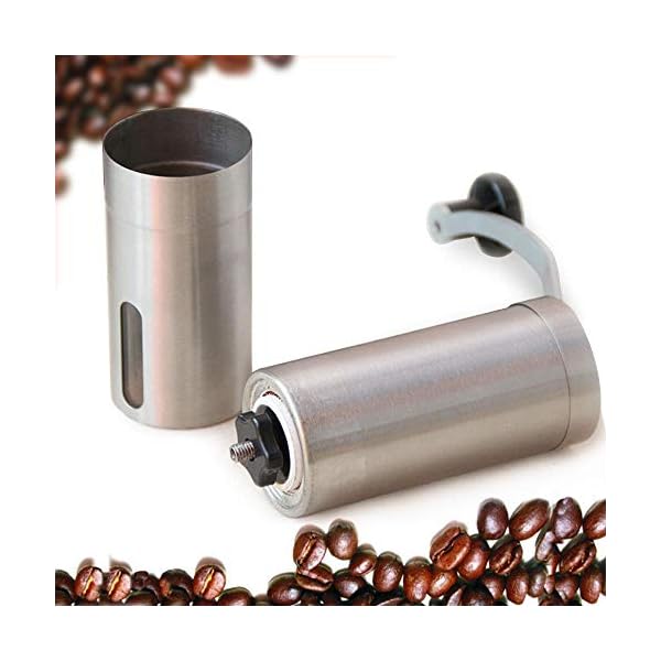 TAOBEGJ Manuelle Kaffeemühle, Kaffeebohne Hand Kurbelschleifer für Reisen oder Camping,Stainless Steel – Bild 5