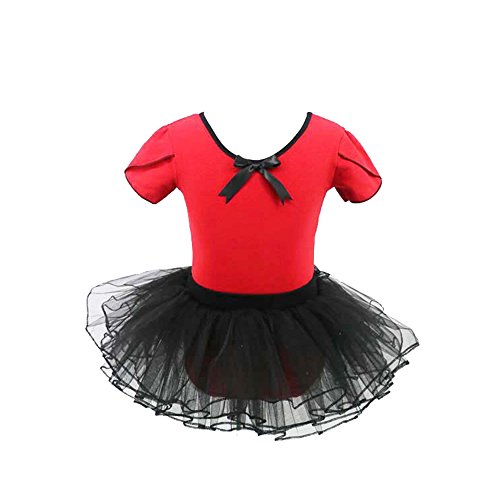 Little Girls Short Sleeve Petticoat Tutu Costume Dress Tulle Dance Ballet Skirt