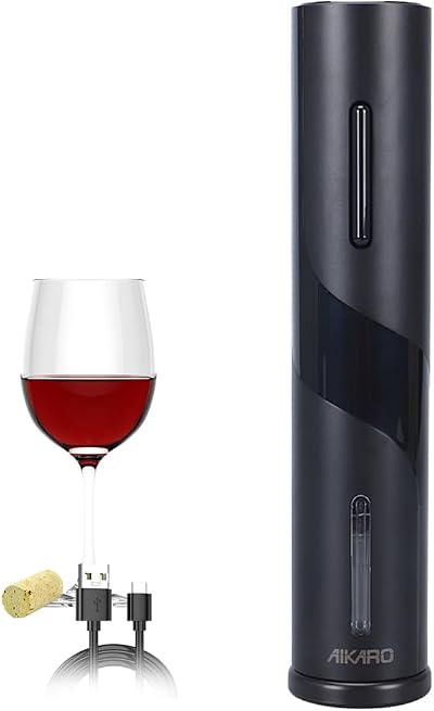 AIKARO Electric Wine Bottle Opener Automatic Corkscrew Rechargeable USB