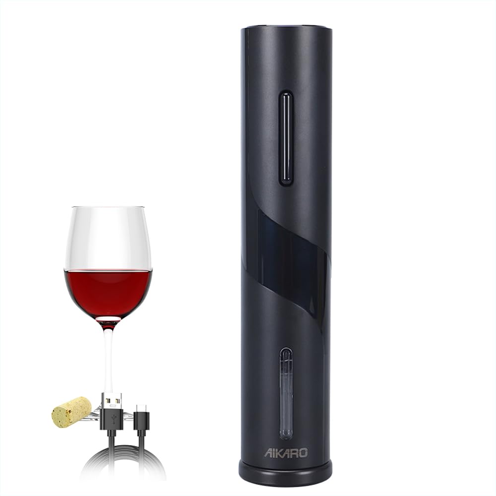 AIKARO - Electric Wine Bottle Opener Automatic Electronic Corkscrew, Rechargeable