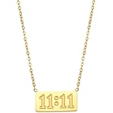 Jukoclut Angel Number 1111 Necklace for Women Stainless Steel Bar Pendant Lucky Numerology Jewelry