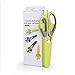 Multifunction Stainless Steel Kitchen Sissors Quick and Easy Cooking Can Openner,Nut Cracker with Magnetic Holder (GREEN)