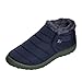 BOLOMEE Women Winter Snow Ankle Boots Fur Lining Outdoor Slip On Booties Sneakers Blue Women US 9.5