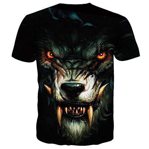 RAISEVERN Unisex 3D Printed Short Sleeve Jackal T-Shirt Casual Graphic Tees Top