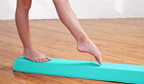 Springee 6ft Balance Beam - Extra Firm - Vinyl Folding Gymnastics Beam for Home (Teal)