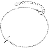 Cross Anklets for Women Men 925 Sterling Silver Sideways Cross Adjustable Chain Classic Dainty Charm Foot Anklet Bracelet Baptism Birthday Jewelry