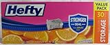 Hefty OneZip Storage Bags, Gallon , Value Pack, 30 Count (Pack of 3) Total 90 Bags