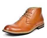 Bruno Marc Men's Bergen-02 Brown Leather Lined Oxfords Dress Ankle Boots - 11 M US