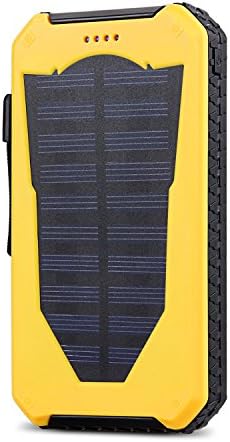 CYSPSZ Shock-resistant, Dust Proof Outdoor Solar Cell Phone Charger, With Dual USB Portable User-friendly Design Perfect For Hiking, Climbing, Camping and Other Outdoor Activity. (yellow)