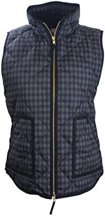 J. Crew Womens Black Grey Printed Quilted Puffer Vest