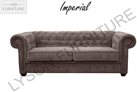 Lyson Furniture IMPERIAL 3+2 Sofa Set (CHESTERFIELD) Fabric (Chocolate)