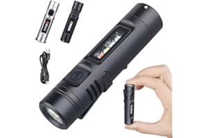 2026 New Pocket Rechargeable EDC Flashlight - Mini Keychain Light with Window Breaker, 9 Modes Flash Light, for Daily Carry, 
