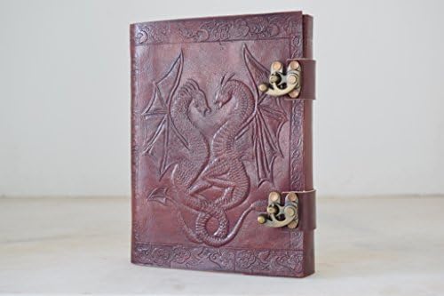 HONEY LEATHER EXPORTER Handmade Leather 6 X 8 Celtic Griffin Leather Journal with Drawing Paper by Honey Leather Exporters