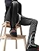 Mens Stripe Track Pants Skinny Fit Stretch Trouser Elastic Jogger