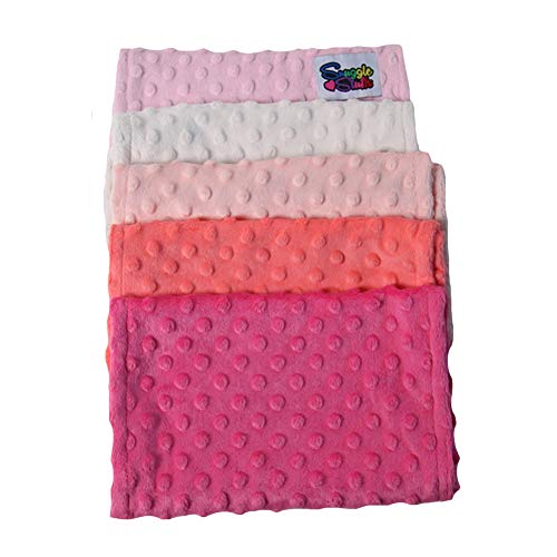 Baby 5 Pack Minky Dot Burp Cloths (Choose Color) (Shades Pink)