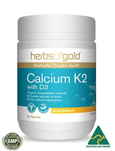 Herbs of Gold Calcium K2 with D3 Tablets, 90 Count Herbs of Gold Calcium K2 with D3 Tablets, 90 Count