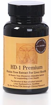 HD-1 Premium Raisin Tree Chewable Tablets, Natural Dihydromyricetin (DHM) from Hovenia Dulcis Extract, Scientifically Proven Hangover Prevention, 60-Count Bottle by Lifetree Biotech USA