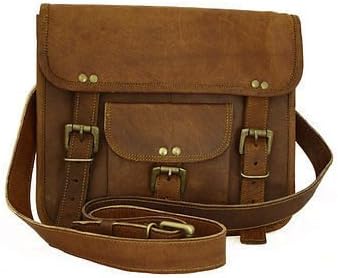 SR MART Vintage Leather Laptop Bag 11" Messenger Office Men’s Briefcase Crossbody Shoulder Bag 7 (L) *9(H) * 3(D) Inches