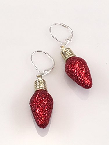 Christmas Red Light Bulb Earrings