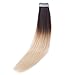 Rinboool Tape in Hair Extensions, Real Natural Remy Human Hair, Seamless Straight Pu Skin Weft, 14 Inch 40 Gram 20 Pieces, Ombre Medium Brown to 613 Blonde