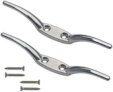 Flagpole Hardware - Huouo 2 PCS Flagpole Cleat Hook 6 Inch Silver Cast Hardware for Flag Rope
