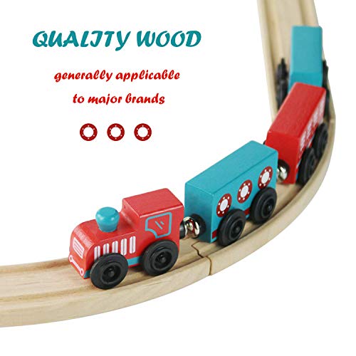 umu Wooden Train Set for Toddlers Toys for Kids Compatible to