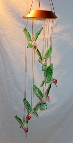 New Color Changing Hummingbirds Hanging Solar Mobile Light Lights