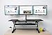 Rocelco 46″ Height Adjustable Standing Desk Converter BUNDLE | Sit Stand Computer Workstation Riser | Triple Monitor Retractable Keyboard Tray Gas Spring | Black with Anti Fatigue Mat (R DADRB-46-DM3)thumb 1