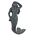 TG,LLC Treasure Gurus Mermaid Wall Hook Cast Iron Antique Green