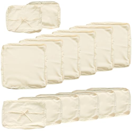 Photo 1 of Renaxara 14 Pcs Outdoor Cushion Slipcovers, Patio Furniture Cushion Cover Raplacement, Water-Resistant Patio Furniture Cushion Covers with Zipper (Beige, 23.6Lx23.6Wx4.33H)