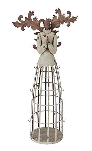 Attraction Design Antiqued Metal Garden Angel with Hook, 23" Height