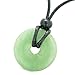 BestAmulets Amulet Lucky Coin Shaped Donut Healing Green Quartz Charm Magic and Protection Powers Necklace