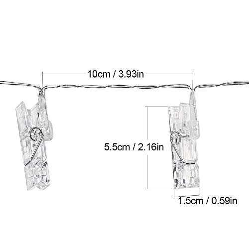 image for mixigoo 40 LED Clips String Holder, 13.8 Feet Fairy, Battery Powered D
