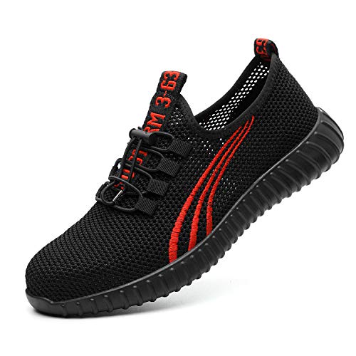 JACKSHIBO Steel Toe Indestructible Work Shoes for Men Women Lightweight Mesh Safety Industrial Construction Shoes
