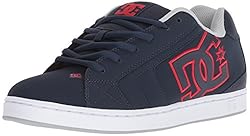 DC Men's Net XE Skate Shoe, Navy/red, 9 Medium US