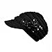 AutumnFall Womens Lady's Winter Cable Knit Visor Hat with Flower Accent (Black)