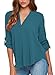 LOSRLY Women's 3/4 Long Sleeve T-Shirts Casual Work Blouse Office Top 8/10 Medium Green