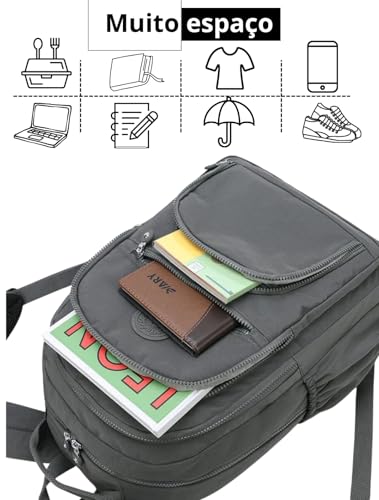 Mochila Feminina Masculina Tactel Notebook Escolar Resistente Grande Costas Juvenil Escola Preta