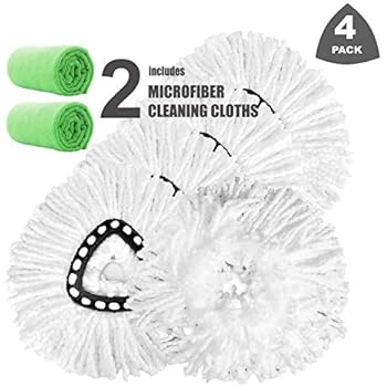 4 Pack Replacement Mop Head Microfiber Spin Mop Refill Clean Pad Mop Head Refills Easy Cleaning Mop Head Replacement