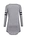 OURS Womens Round Neck Long Sleeve Jersey Shirt Loose Long T-Shirt Tops (XL, Gray)