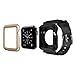 Apple Watch Case,[Simpeak] Rugged Protective Case with Strap Bands and Matte Screen Protector for 42mm Apple Watch Black-Gold