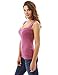 PattyBoutik Women Zip Front V-Neck Tank Top (Moderate Raspberry Small)
