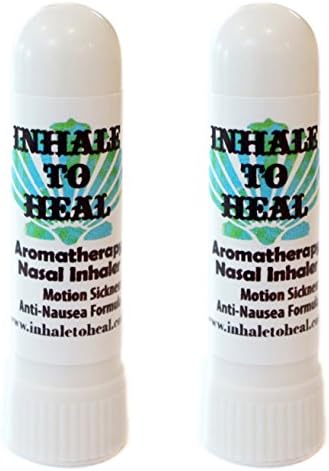 Pack of 2 Inhale to Heal Motion Sickness Vertigo Anti-nausea Formula Aromatherapy Nasal Inhalers